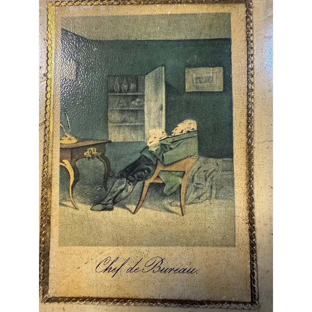 Vintage Italian‎ Occupational Prints on Wood Plaques - 1940s Set of 3
